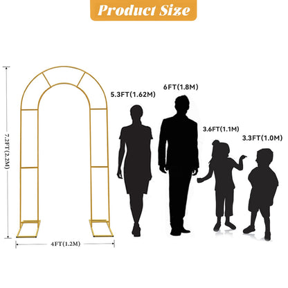 Double Arch Backdrop Stand Metal Open Arch Backdrop Frame U Shaped Wedding Arches for Ceremony Baby Shower Garden Birthday Party Decoration (Gold, 6FT×3FT)