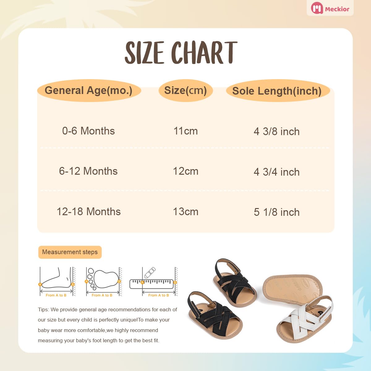 Meckior Infant Baby Girls Boys Summer Sandals Open Toe Lace Princess Dress Wedding Flats Shoes Newborn Toddler Soft Non-slip Sole First Walker Crib Shoes