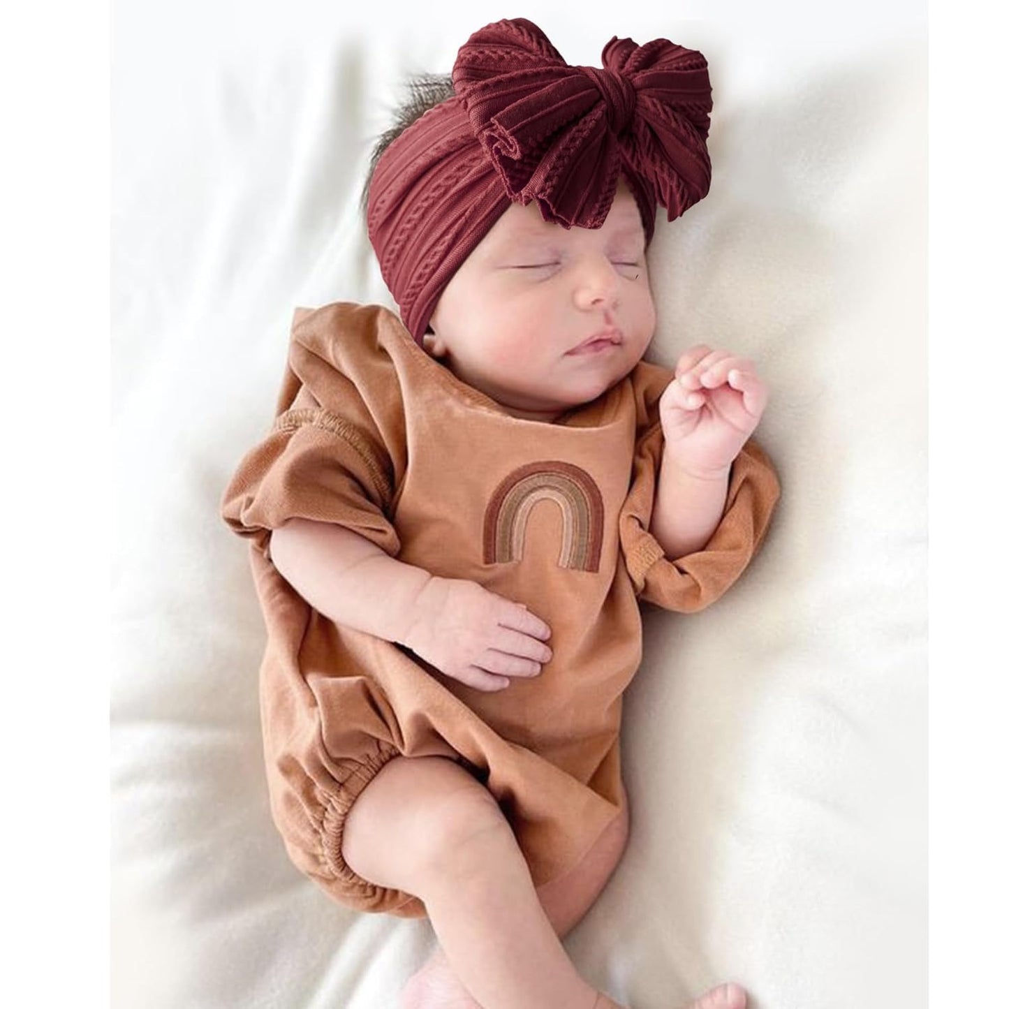 Niceye Handmade Baby Headbands Soft Stretchy Nylon Hair Bands with Bows for Newborn Infant Baby Toddler Girls- Pack of 6