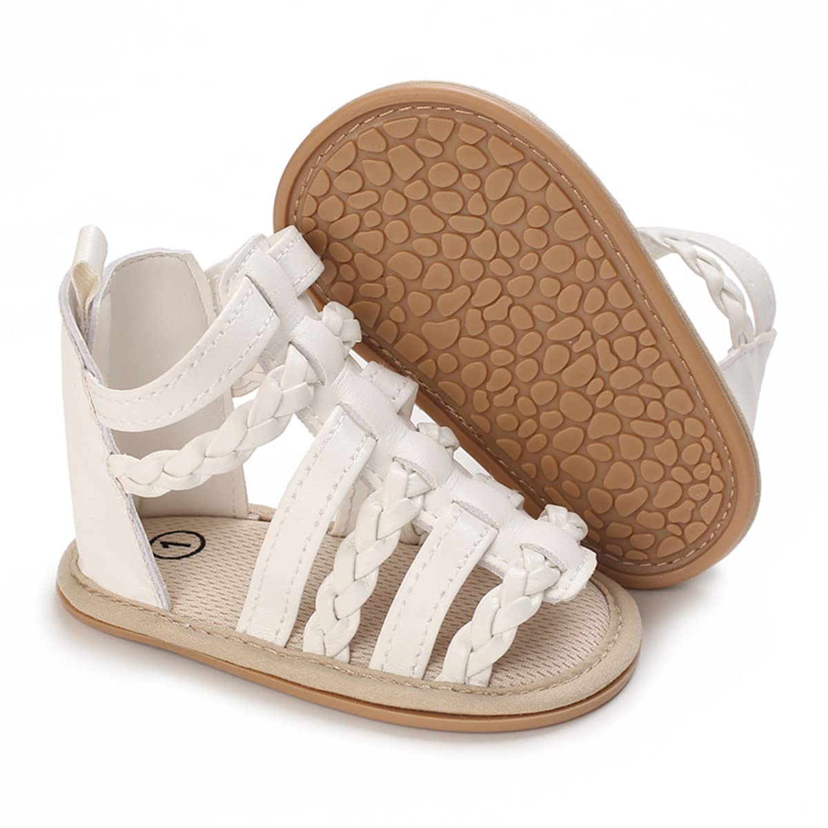 LAFEGEN Baby Boys Girls Summer Sandals 2 Straps Anti Slip Soft Sole Beach Infant Shoes Toddler First Walker Newborn Crib Shoes(3-18Months)