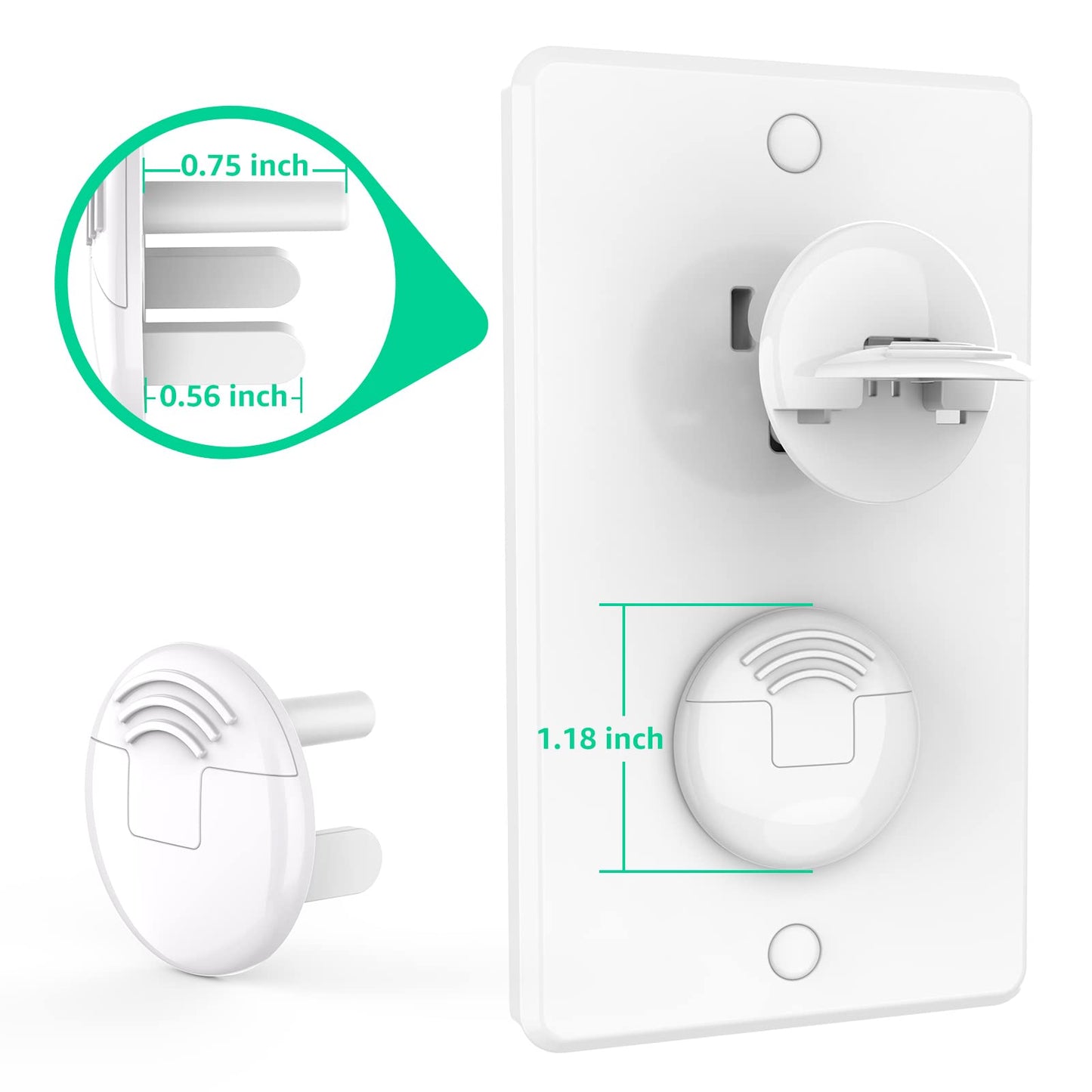 Mom's Choice Gold Awards Winner - Outlet Covers with Hidden Pull Handle Baby Proofing Plug Covers (45 Pack) 3-Prong Child Safety Socket Covers Electrical Outlet Protectors Kid Proof Outlet Cap