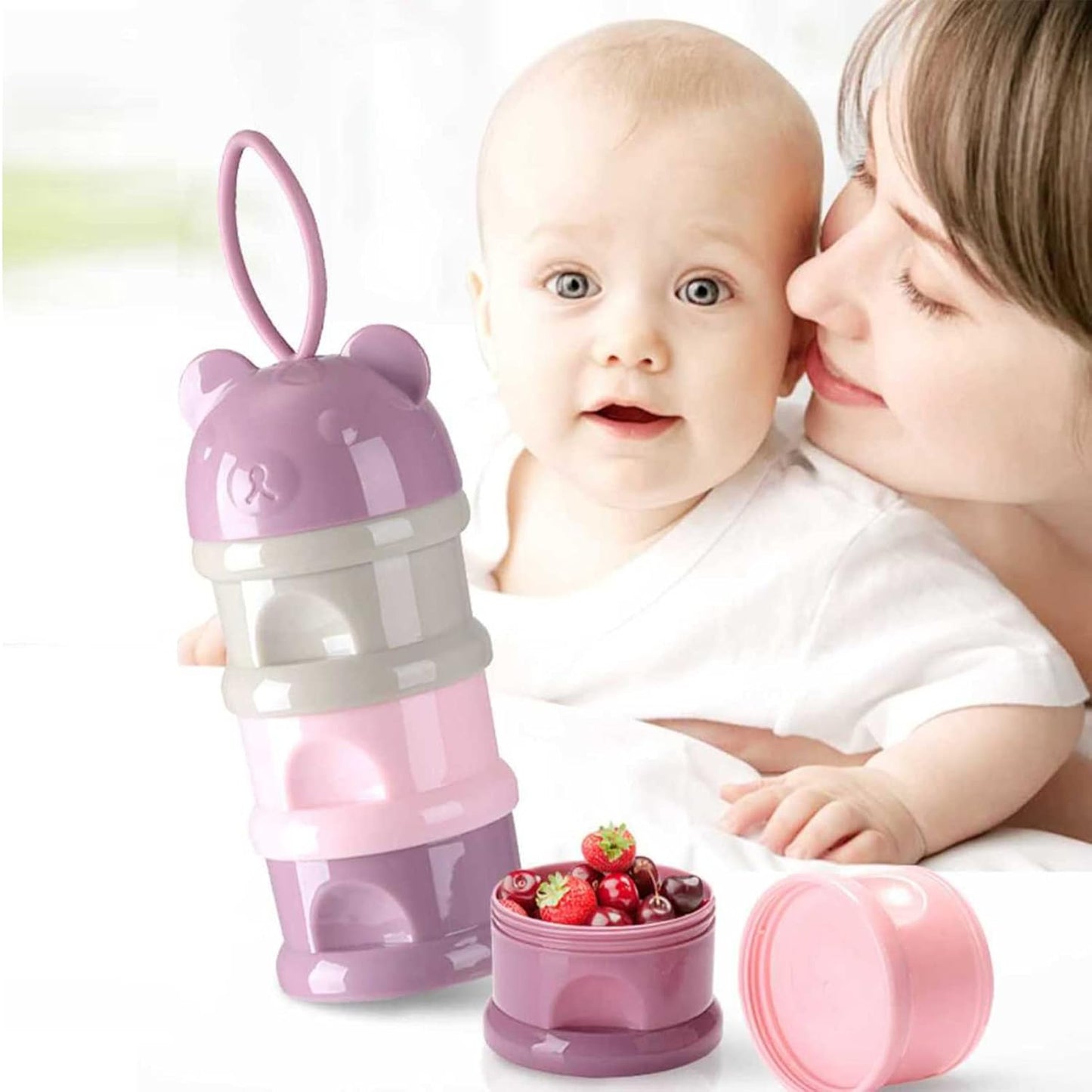 2 PCS Milk Powder Pots, Candy Storage Tank, Formula Dispenser Container Pot Box Milk Cans Snack Storage Box for Travel, 4 Layers