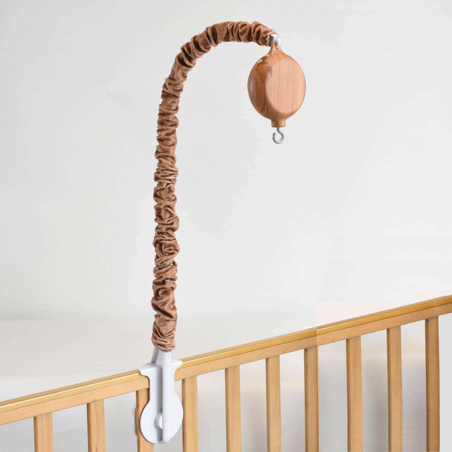 Baby Mobile arm with Music Box Spinner, Imitation Wood 35 lullabies Crib Mobile Motor ,Volume Control，26 inches Crib Mobile arm Mobile Holder