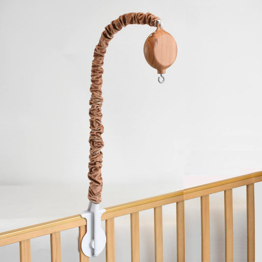 Baby Mobile arm with Music Box Spinner, Imitation Wood 35 lullabies Crib Mobile Motor ,Volume Control，26 inches Crib Mobile arm Mobile Holder