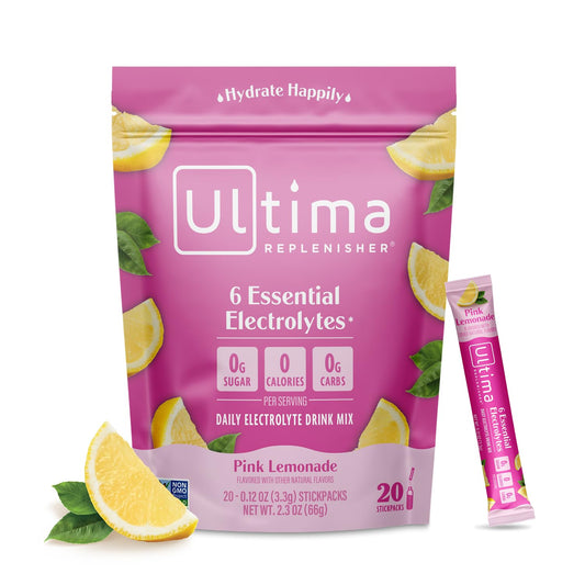 Ultima Replenisher Daily Electrolyte Powder Drink Mix – Tropical Variety, 20 Stickpacks – Hydration Packets with 6 Electrolytes and Minerals – Keto Friendly, Non-GMO and Sugar-Free