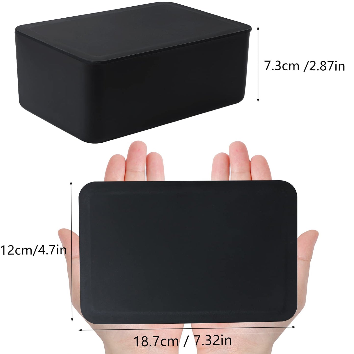 Wet Wipes Storage Box, 2 Pack Wipes Dispenser Holder Tissue Storage Boxes Case with Lid Diaper Wipes Dispenser Box Dustproof Napkin Container with Sealing Design (Black)