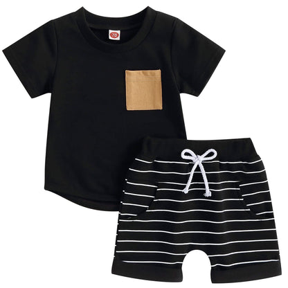 Mubineo Infant Toddler Baby Boy Summer T Shirt Shorts Outfits Short Sleeve Tee Tops Clothes Set
