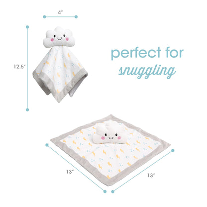 Pearhead Cloud Security Blanket, Soft Baby Lovey for Babies, Snuggle Toy Stuffed Animal, Newborn Infant and Toddler Security Toy, Baby Boy or Baby Girl Lovie, New Baby Gift, White Cloud Lovey