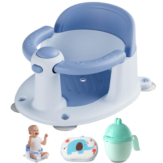 Baby Bath Seat for Babies 6 Months & up, Non-Slip Toddler Bath Seat for Baby & Newborn, Sit Up Bath Seat for Baby,Grey