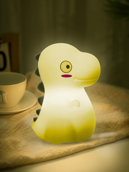 VSATEN Cute Dinosaur Night Light with 7 Color Changing, Touch Lamp Silicone Baby Night Light, Rechargeable Bedside Nursery Lamp for Breastfeeding, Gift for Boys & Girls, Pink