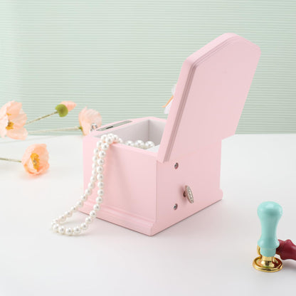 Medium Pink Ballerina Musical Jewelry Box with Mirror and Lock for Girls,Pink Kid's Jewelry Storage Music Chest,Gifts for Christmas,New Year and All Hoidays