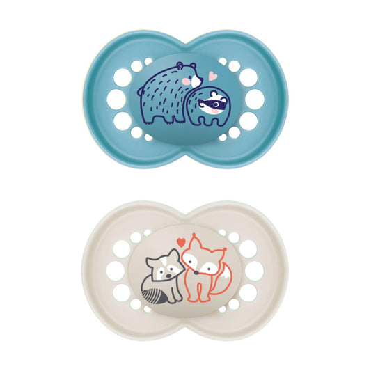 MAM Original Matte Baby Pacifiers, Binky for 6-16 Months, BPA-Free Silicone Nipple, Easy to Clean, Best for Breastfed Babies, Developed with Medical Experts, 2 Count Binkies with Sterilizer Case