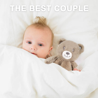 Bear Security Blanket Soft Baby Lovey Fluffy Blanket Unisex Lovie Snuggle Toy Baby Bear Stuffed Gift for Newborn, Boys and Girls, 13.5 Inch