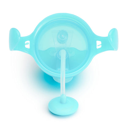Munchkin Any Angle Sippy Cups for Toddlers, Spill Proof Weighted Straw Cup with Transition Handles for Babies 6 Months and Up, 2 Pack, Blue/Green