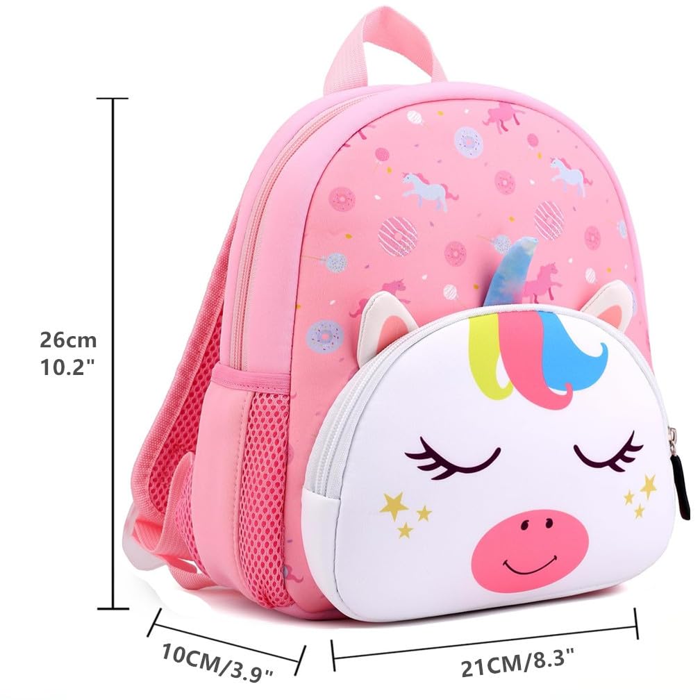 Toddler Backpack Neoprene Zoo Kids Casual Backpack Water Resistance Kindergarten Preschool Bags for Little Boys Girls (Giraffe)