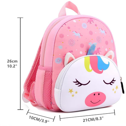 Toddler Backpack Neoprene Zoo Kids Casual Backpack Water Resistance Kindergarten Preschool Bags for Little Boys Girls (Giraffe)