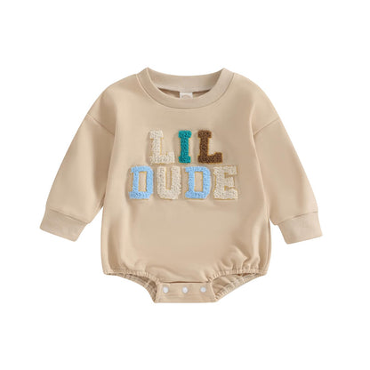 VISGOGO Newborn Infant Baby Boy Girls Oversized Romper Little Dude Sweater Onesie Coming Home Outfit Neutral Clothes