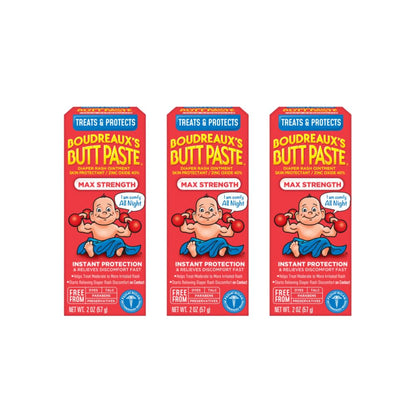 Boudreaux's Butt Paste Maximum Strength Diaper Rash Cream, Ointment for Baby, 4 oz Tube