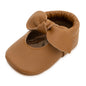 BirdRock Baby Bow and Knot Moccasins - Genuine Leather Baby Girl Shoes