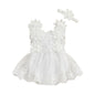 MERSARIPHY Newborn Baby Girl Boho Outfits Infant Lace Tulle Ruffle Bubble Romper Dress Jumpsuit Bodysuit Photoshoot Clothes