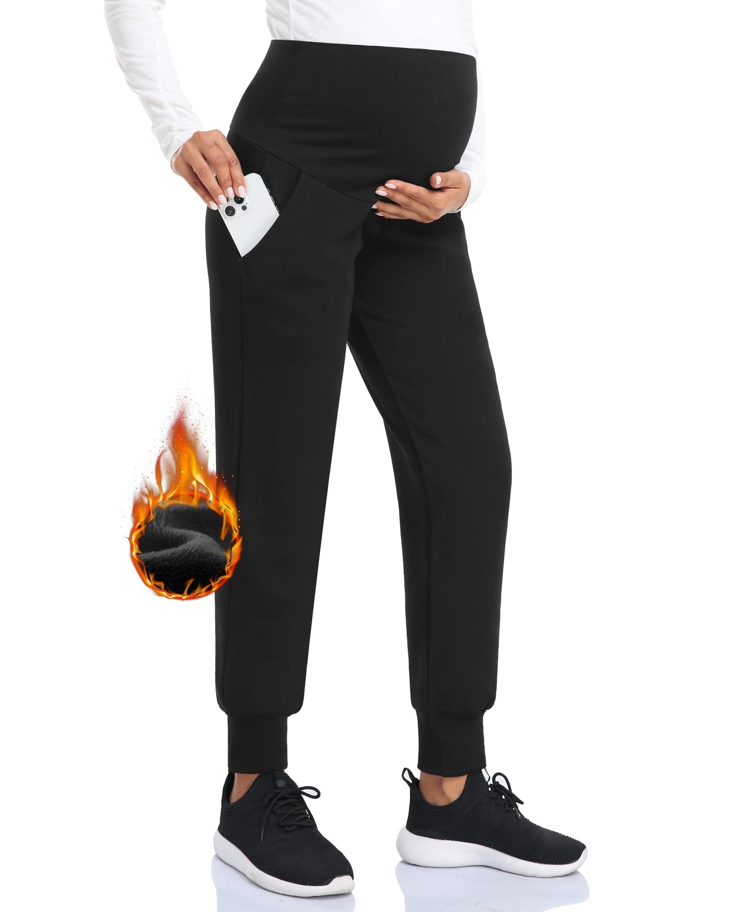 fitglam Women's Maternity Pants Over Belly Lounge Pajamas Clothes Pregnancy Must Haves Joggers with Pockets