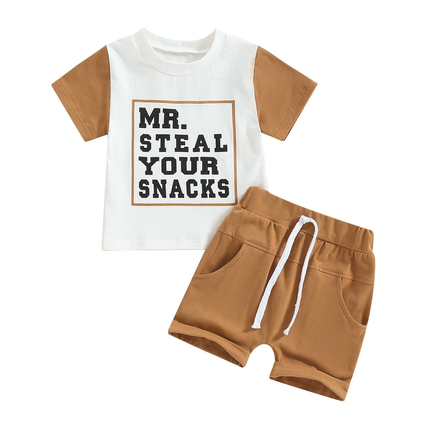 Toddler Baby Boy Summer Clothes Letter Print Short Sleeve Shirt Tops and Shorts Set Summer Outfit 2Pcs