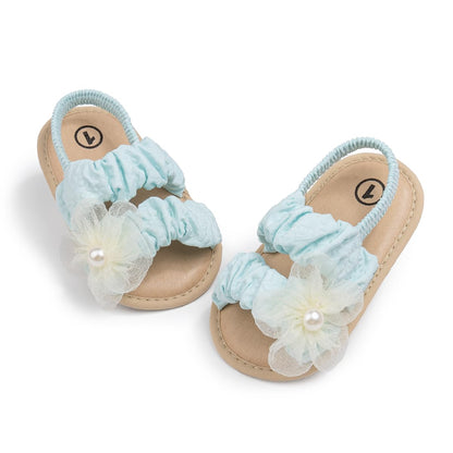 Meckior Infant Baby Girls Boys Summer Sandals Open Toe Lace Princess Dress Wedding Flats Shoes Newborn Toddler Soft Non-slip Sole First Walker Crib Shoes