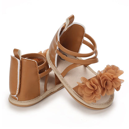 COSANKIM Baby Girl Sandals Rubber Sole Summer Outdoor Infant First Walker Crib Dress Shoes Baby Sandals