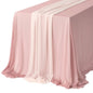 Ling's Moment Sheer Chiffon Table Cloth & Runner Set for 3x4ft Rectangle Table Decor in Dusty Rose & Blush for Wedding Reception and Parties