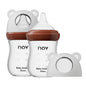 Natural Glass Baby Bottle for Breastfeeding Babies, 5.4oz Anti-Colic Baby Bottle with Natural Response Nipple(S), Clear, Wide Neck, 2 Pack, 1 Months+