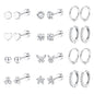 Jstyle Hypoallergenic Surgical Steel Earrings for Sensitive Ears 14K Gold Flat Back Earrings for Women Men Small Stainless Steel Earrings Flatback Stud Hoop Cartilage Earring Set for Multiple Piercing
