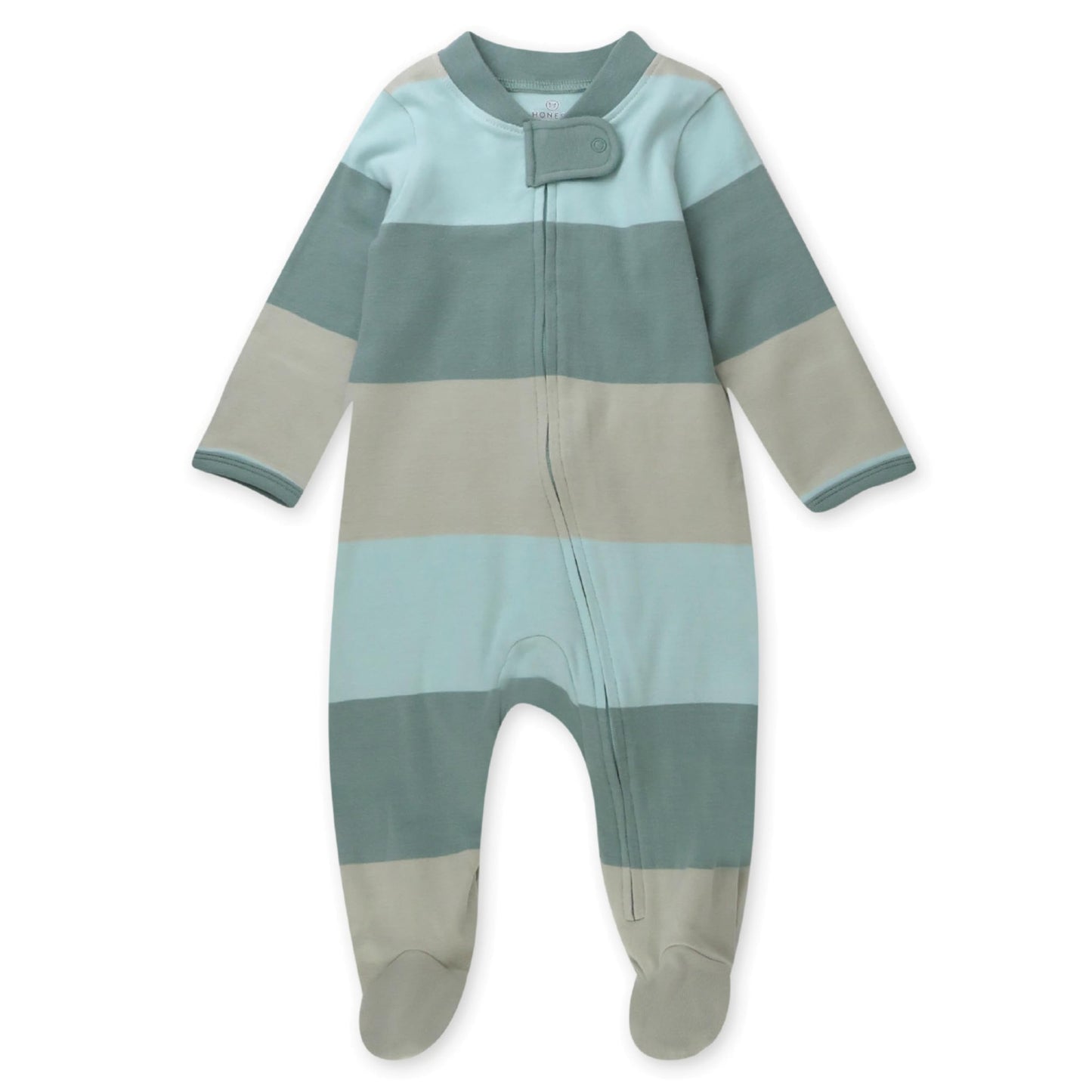 HonestBaby Sleep & Play Footed One-Piece Pajama Sleeper 100% Organic Cotton, Baby Boys