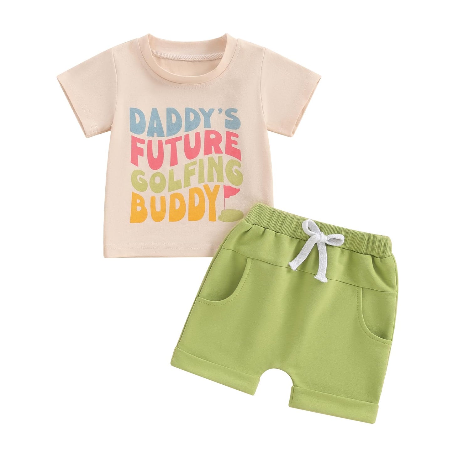 Toddler Baby Boy Summer Clothes Letter Print Short Sleeve Shirt Tops and Shorts Set Summer Outfit 2Pcs