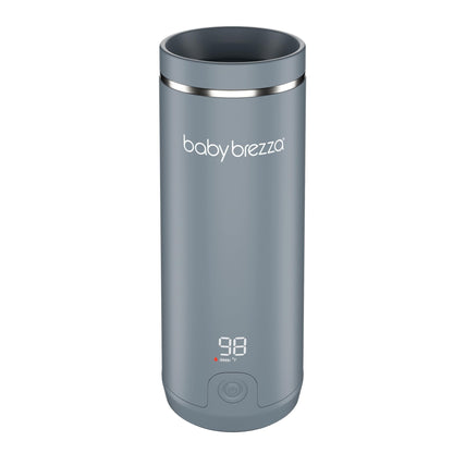 Baby Brezza Superfast Portable Baby Bottle Warmer – 67% Faster - Travel Breastmilk Warmer and Formula Warmer - Safe, Even Heating - Up to 9oz - No Adapters, Black
