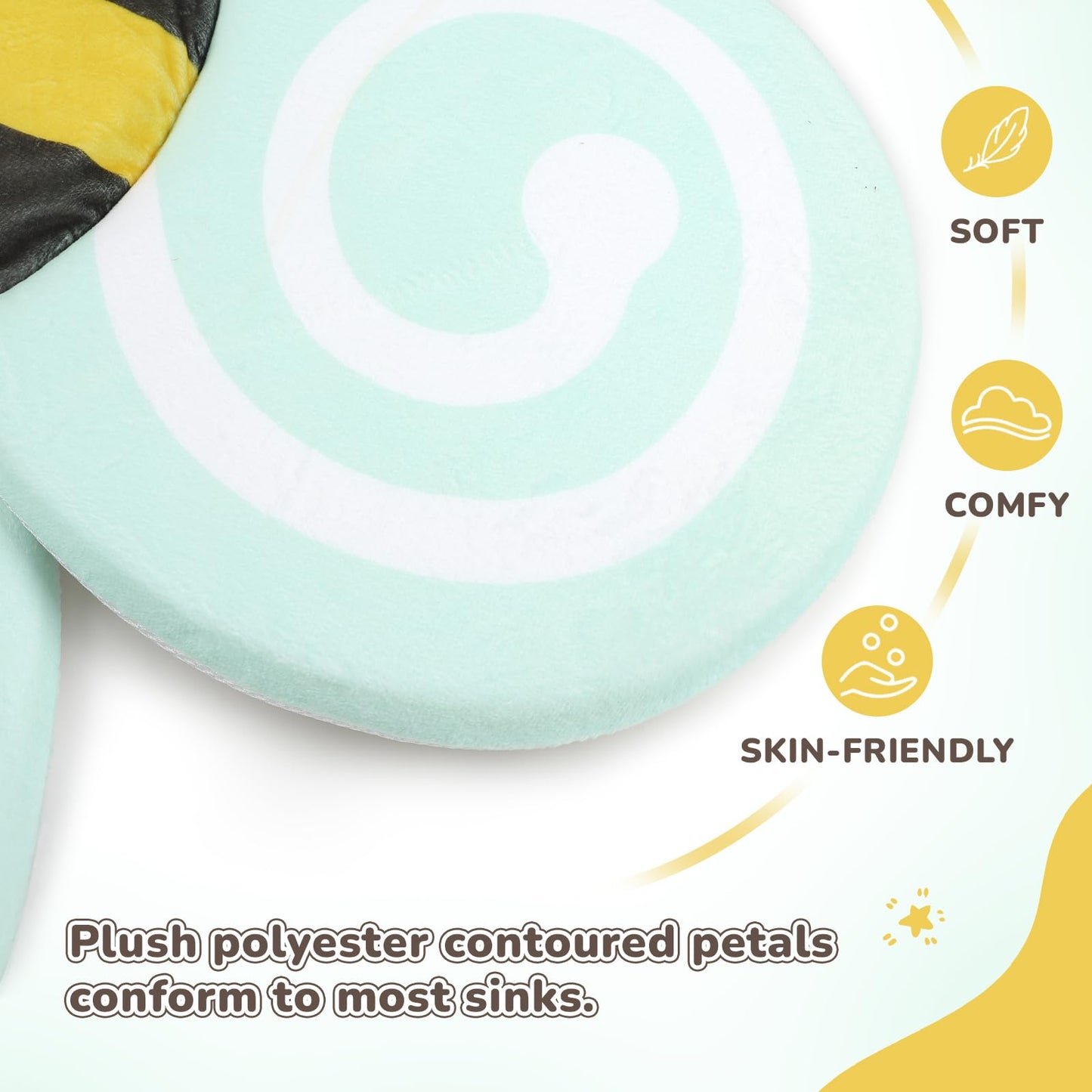 Baby Bath Flower for Sink, Non-Slip Flower Bathtub for Infants 0-6 Months, Soft Baby Sink Bath Cushion for Babies Bath Time, Newborns Bath Essentials Must Haves-Butterfly