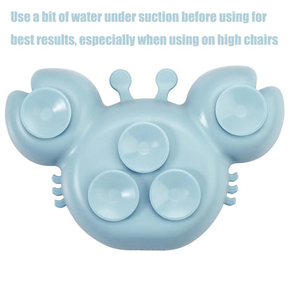 PandaEar 2 Pack Silicone Suction Plate for Baby, Divided Unbreakable Toddler Food Plate with 2 Pack Spoons for Self Feeding, Toddler Utensils Feeding Set Baby Eating Supplies, Crab Shape -Blue&Green