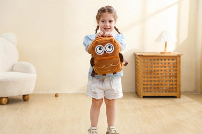 Cute Plush Toddler Backpacks Mini Brown Owl Backpack for Kids Real Littles Backpack for Boy Girl