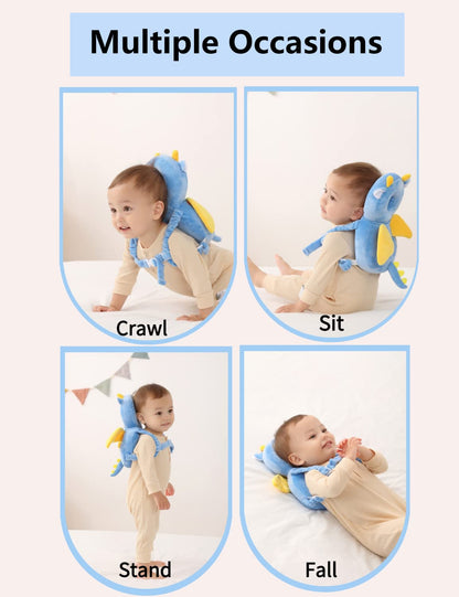 JunNeng Baby Head Protector Backpack, Toddler Walking Fall Head Protection, Pink Butterfly