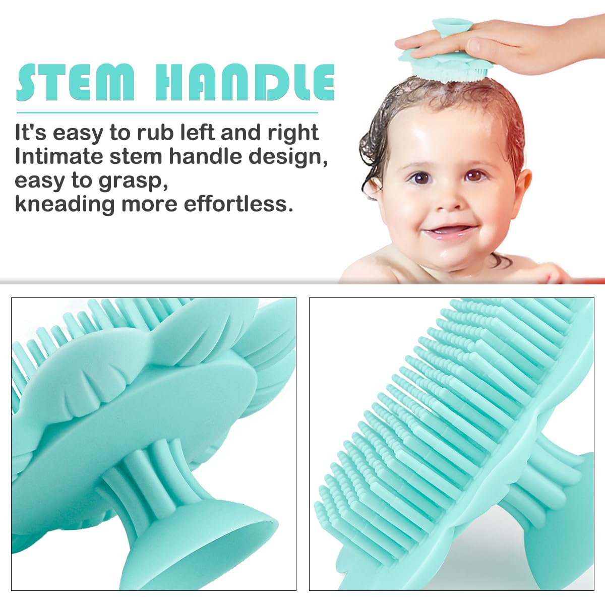 Baby Hair Scalp Massage Shampoo Brush with Soft Baby Bath Brush Silicone Massage Brush for All Hair Kid Newborn Toddler（）
