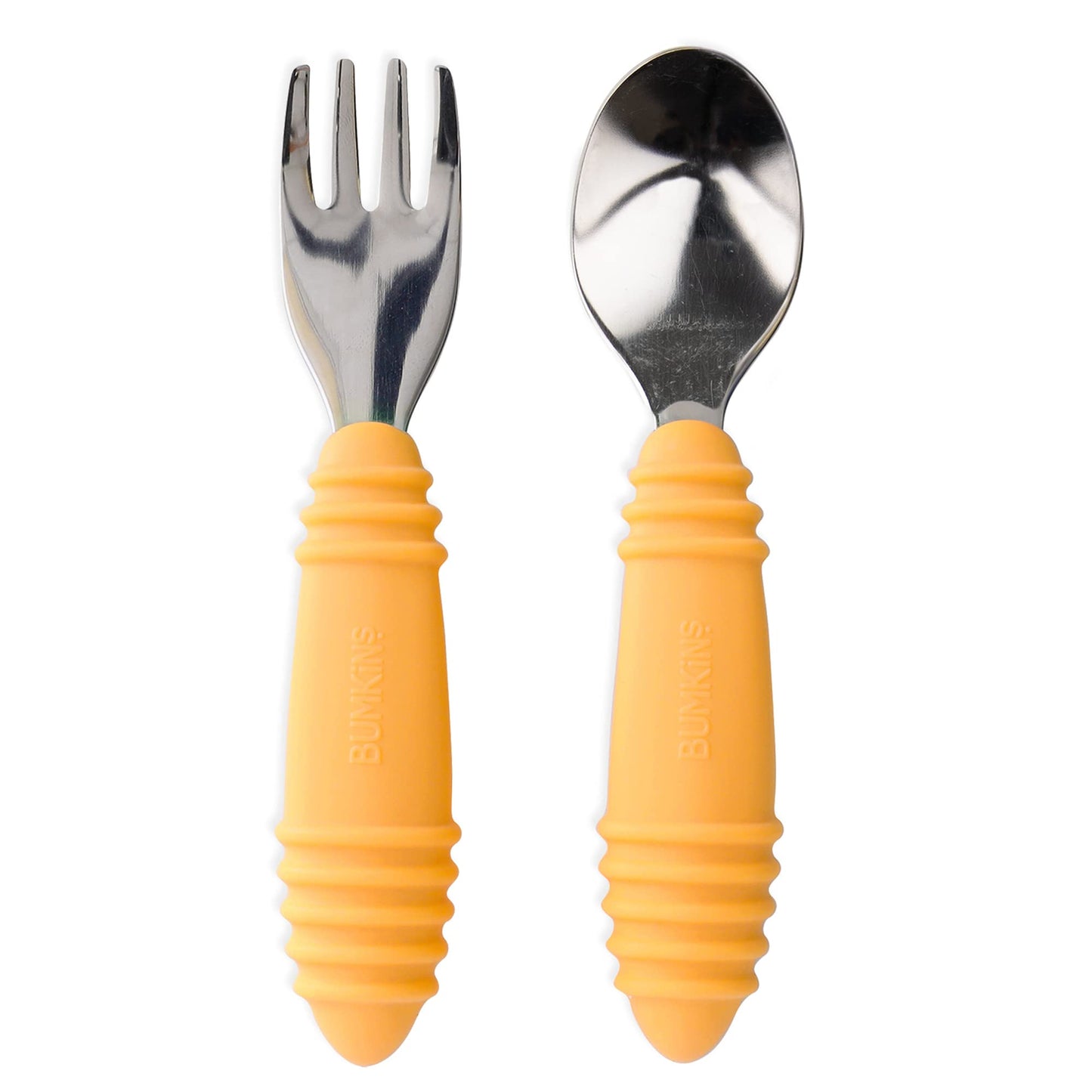 Bumkins Disney Baby Utensils Set, Chewtensils Silicone Spoons for Dipping, Self-Feeding, Baby Led Weaning, Trainer Learning, First Stage Eating, Soft Fork and Spoon, Babies 6 Months, Minnie Mouse