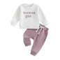 Kaipiclos Toddler Baby Girl Fall Winter Outfit Mamas Girl Long Sleeve Pullover Sweatshirts Jumper Pants Clothes Set