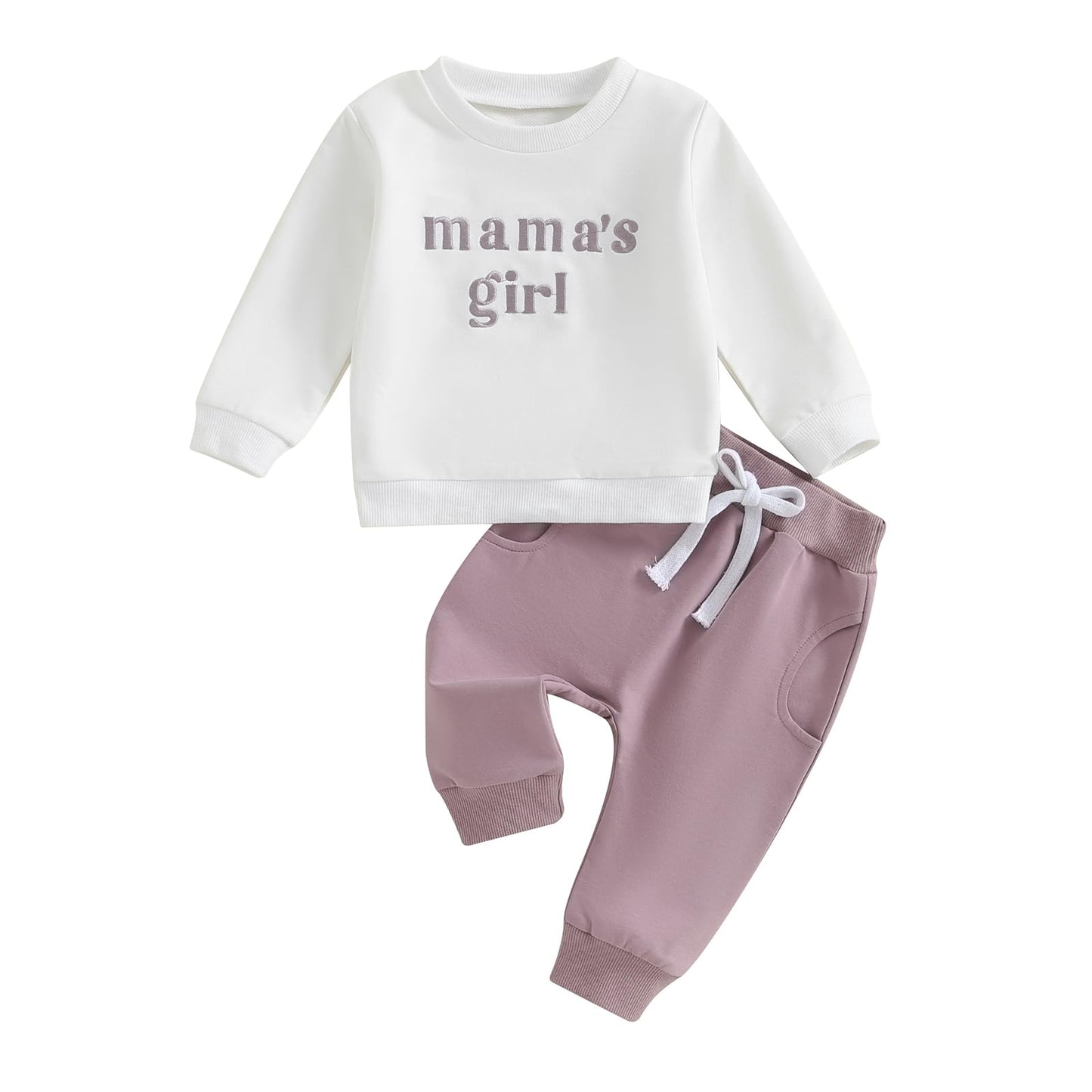 Kaipiclos Toddler Baby Girl Fall Winter Outfit Mamas Girl Long Sleeve Pullover Sweatshirts Jumper Pants Clothes Set