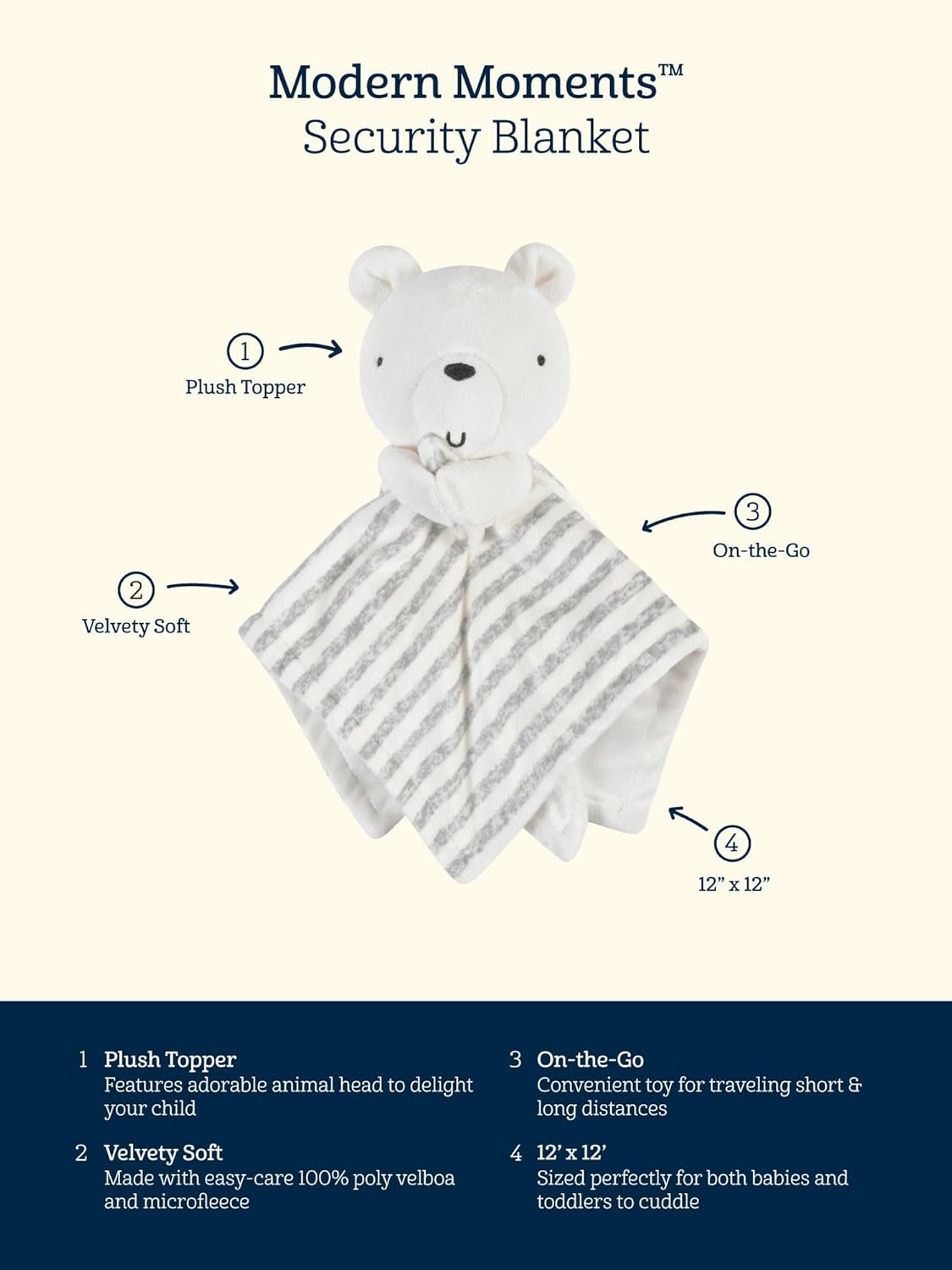 Modern Moments by Gerber Lovey Security Blanket - Soft + Snuggly Newborn Baby Gift