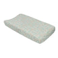 Crane Baby Quilted Changing Pad Cover with Animal Print, Breathable Cotton Sateen, Fits Standard 16”X32” Pads, Ocean Whale Blue