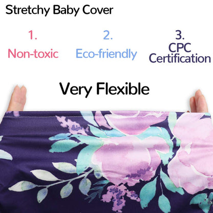 Nursing Cover Breastfeeding, Multi-use Baby CarSeat Cover Girls, Infant Stroller Car Seat Cover, Stretchy Carseat Canopy, Soft Breathable, Peony