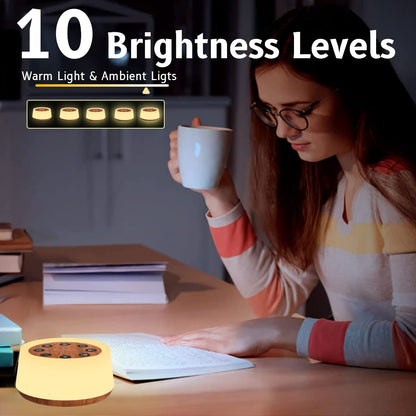 ColorsNoise Sound Machine and White Noise Machine with 30 Soothing Sounds with 12 Colors Baby Night Light with Memory Function (Black)