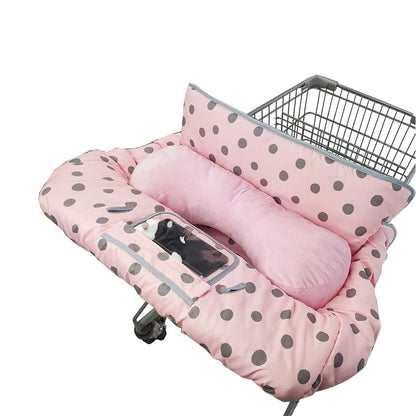 Shopping Cart Cover for Baby/Toddler 2-in-1 High Chair Cover, Easy Attach & Remove, with Cellphone Holder, Pink Strip Star