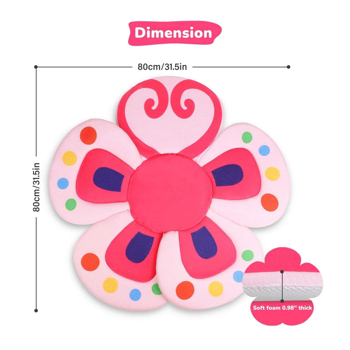 Baby Bath Flower for Sink, Non-Slip Flower Bathtub for Infants 0-6 Months, Soft Baby Sink Bath Cushion for Babies Bath Time, Newborns Bath Essentials Must Haves-Butterfly