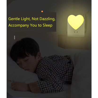 Cute Night Lights, Heart Shape Nursery Nightlight with Light Sensors, Auto Dusk to Dawn Sensor, Soft Warm White, Ideal Nightlight for Bedroom, Bathroom, Hallway, Kitchen (Blue)