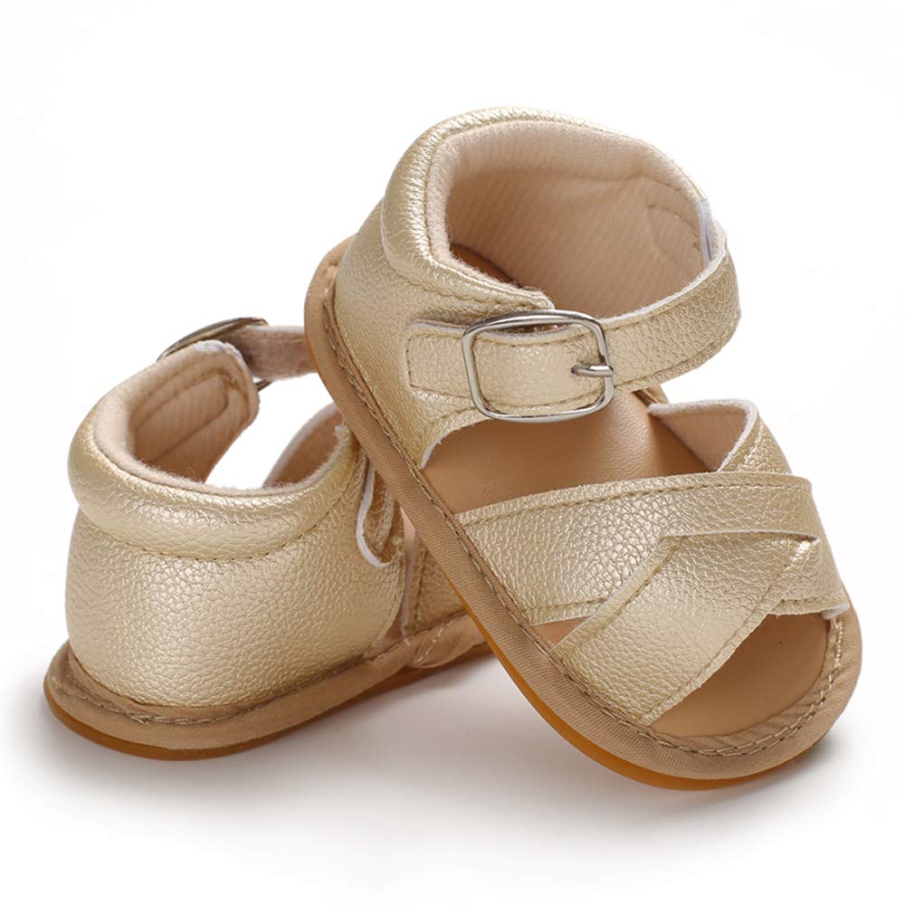 SOFMUO Baby Girls Boys Sparkly Bowknot Sandals Premium Soft Anti-Slip Rubber Sole Infant Summer Outdoor Shoes Toddler First Walkers
